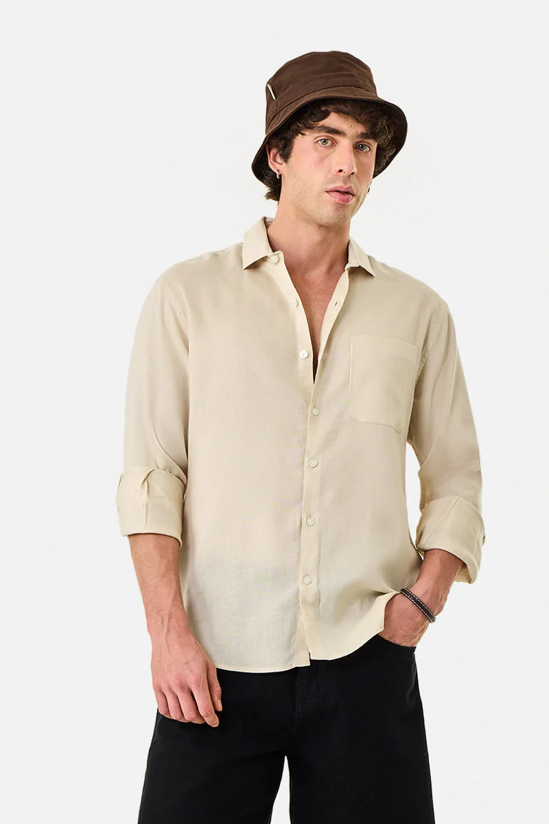 SNITCH Linen Blend Regular Fit Shirt